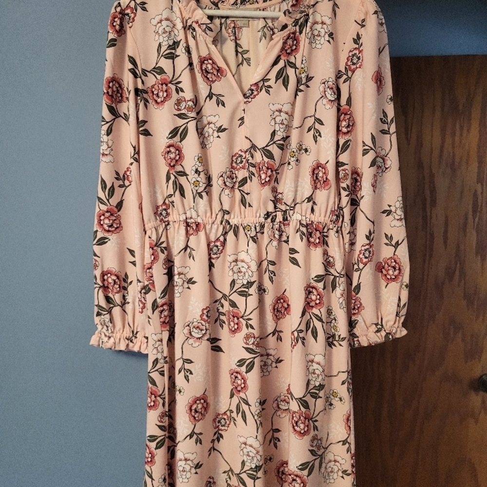 LOFT Floral Pink Dress